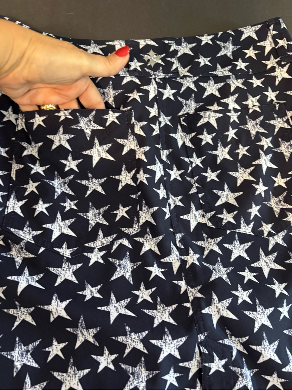 Jofit Dark Navy Mini Skirt with White Star Print - Picture 9 of 12